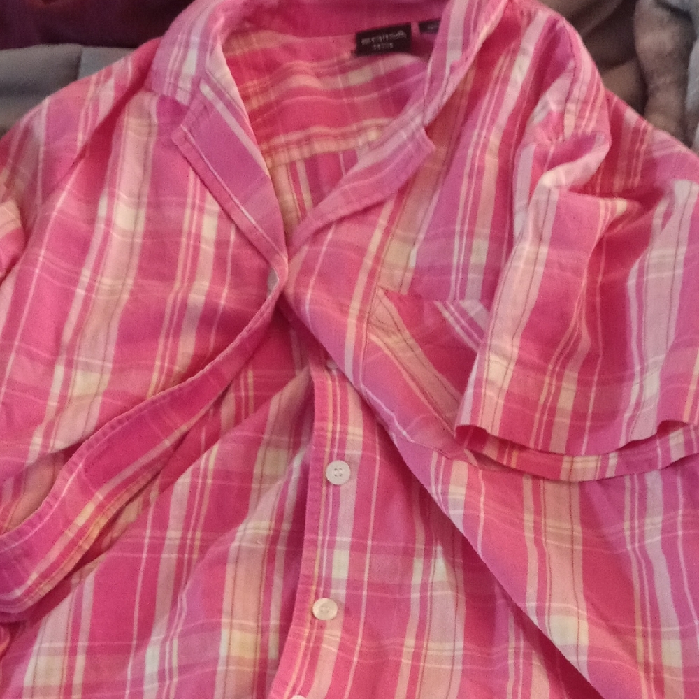Erika Pink Plaid Blouse